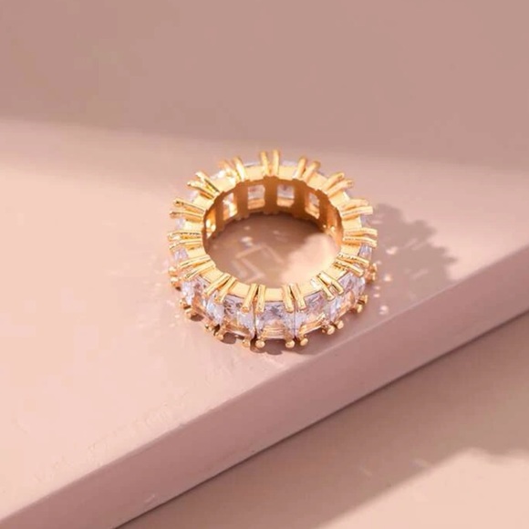 Cubic Zirconia 14 Karat Eternity Ring - Picture 3 of 6